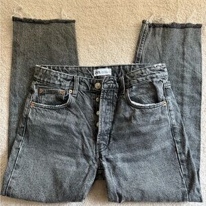Zara Charcoal Button-Fly Jeans
